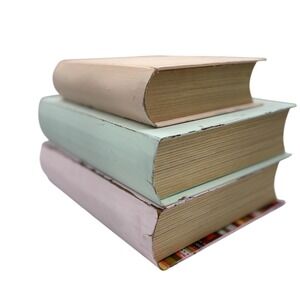 Decorative Faux Book Set Stack Pastel Colors Hidden Storage Boxes